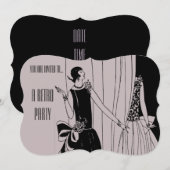 Retro  flapper brullende twintiger jaren partij kaart (Voorkant / Achterkant)