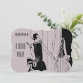 Retro  flapper brullende twintiger jaren partij kaart (Staand voorkant)