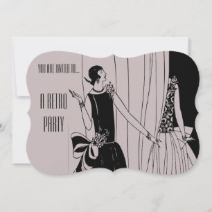 Retro  flapper brullende twintiger jaren partij kaart