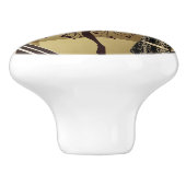 Retro Flapper Dancers Black Gold Keramische Knop (Zijkant)