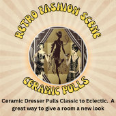 Retro Flapper Dancers Black Gold Keramische Knop