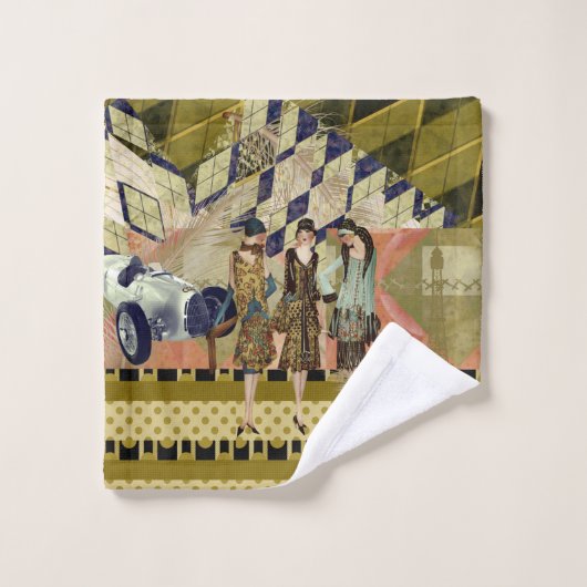 Retro Flappers in Parijs Bad Handdoek (Wasdoekje)