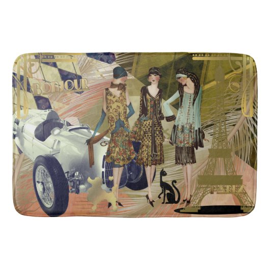 Retro Flappers in Parijs Badmat (Voorkant)
