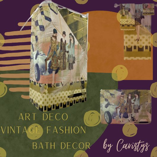 Retro Flappers in Paris Shower Curtain Douchegordijn