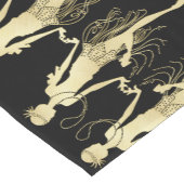 Retro Flappers zwarte achtergrond Korte Tafelloper (Hoek)