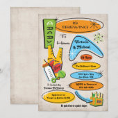 Retro Flessen & Bieren Baby Shower uitnodigingen (Voorkant / Achterkant)