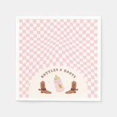 Retro flessen en laarzen Cowgirl Baby shower Servet (Voorkant)