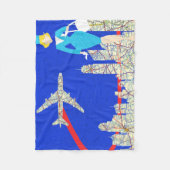 Retro Flight Attendant Fleece Blanket (Voorkant)