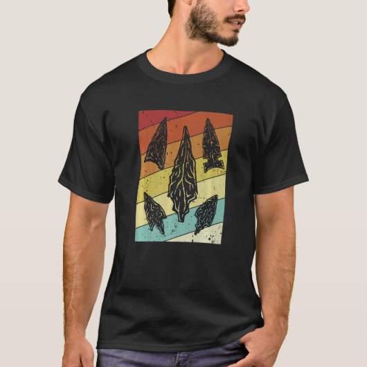 Retro Flint Artifact Rocks Hunter Arrowhead Collec T-shirt (Voorkant)