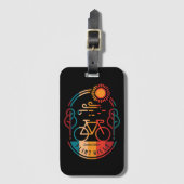 Retro Flint Hills fietspad. Bagagelabel (Voorkant (verticaal))