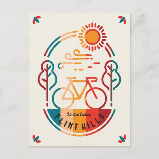 Retro Flint Hills fietspad. Briefkaart (Voorkant)