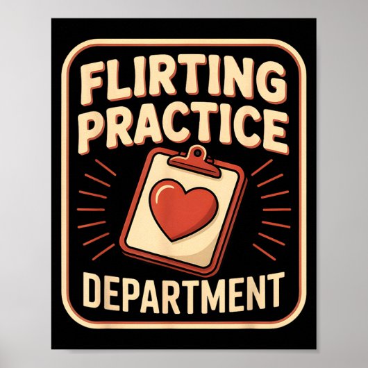Retro Flirting Practice Department Funny Valentine Poster (Voorkant)