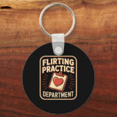 Retro Flirting Practice Department Funny Valentine Sleutelhanger (Voorkant)