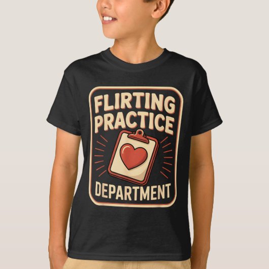 Retro Flirting Practice Department Funny Valentine T-shirt (Voorkant)