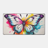 Retro Floating Butterfly Doodle Art Bureaumat (Voorkant)