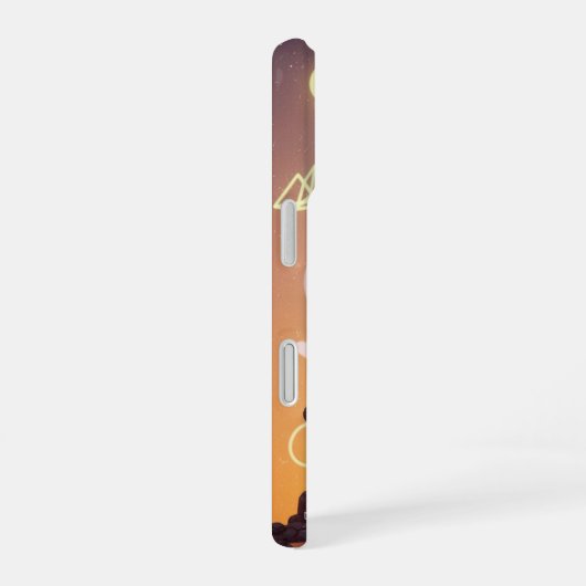 Retro Floating Cliffs Pixel Art iPhone 16 Hoesje (Rechterkant)