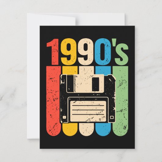 Retro floppy disk computer nostalgie jaren 90 kaart (Voorkant)