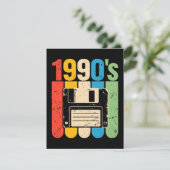Retro floppy disk computer nostalgie jaren 90 kaart (Staand voorkant)