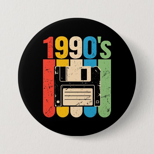 Retro floppy disk computer nostalgie jaren 90 ronde button 7,6 cm (Voorkant)