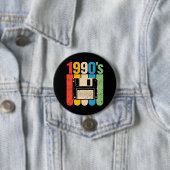 Retro floppy disk computer nostalgie jaren 90 ronde button 7,6 cm (In situ)