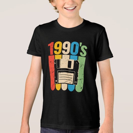 Retro floppy disk computer nostalgie jaren 90 Tri-Blend shirt (Voorkant)