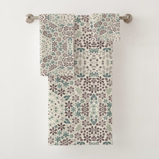 Retro, floraal bad handdoek (Insitu)