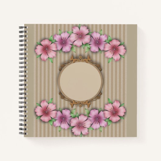 Retro, floraal notitieboek (Voorkant)