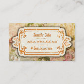 retro floraal ontwerp visitekaartje (Achterkant)