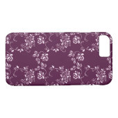 retro floraal paars patroon Case-Mate iPhone hoesje (Achterkant (Horizontaal))