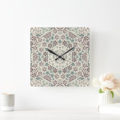 Retro, floraal vierkante klok (Huis)