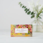 Retro Floral 1950s Primroses Design Visitekaartje (Staand voorkant)