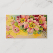 Retro Floral 1950s Primroses Design Visitekaartje (Achterkant)