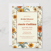 Retro  Floral 70s Tijdloos Vrijgezellenfeest Kaart (Voorkant)