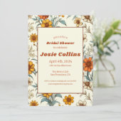 Retro  Floral 70s Tijdloos Vrijgezellenfeest Kaart (Staand voorkant)