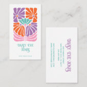 Retro Floral 70's Visitekaartje (Voorkant / Achterkant)