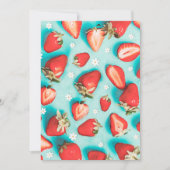 Retro Floral Aardbeienbes Eerste Verjaardagsfeest Kaart (Voorkant)