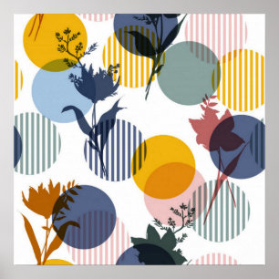 Retro Floral Abstract Poster