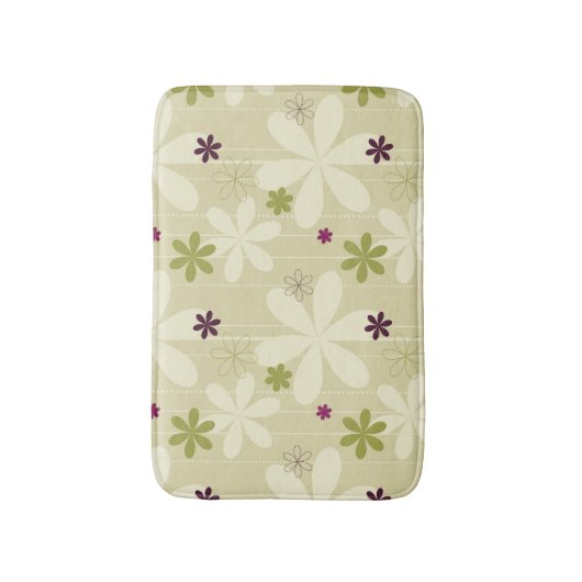 Retro Floral achtergrond Badmat (Voorkant Verticaal)
