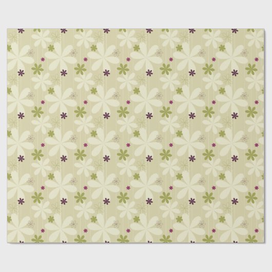 Retro Floral achtergrond Cadeaupapier (Vlak)