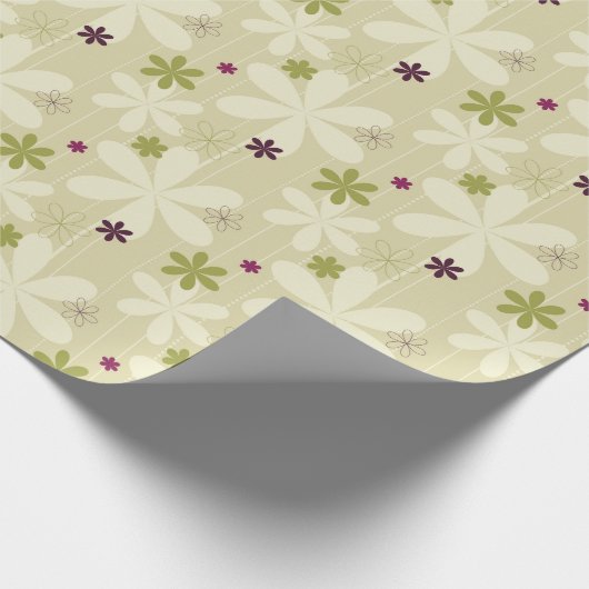 Retro Floral achtergrond Cadeaupapier (Hoek)