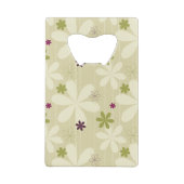 Retro Floral achtergrond Creditkaart Flessenopener (Achterkant)