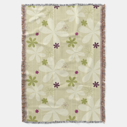 Retro Floral achtergrond Deken (Voorkant Verticaal)