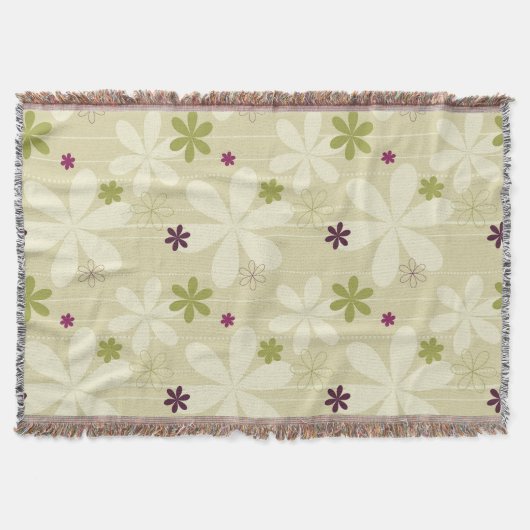 Retro Floral achtergrond Deken (Voorkant)