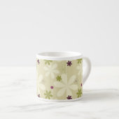 Retro Floral achtergrond Espresso Kop (Voorkant rechts)