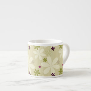 Retro Floral achtergrond Espresso Kop