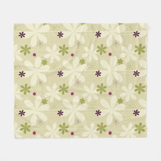 Retro Floral achtergrond Fleece Deken (Voorkant (Horizontaal))
