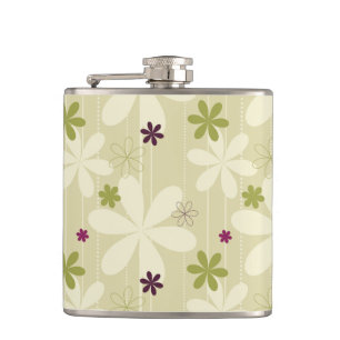 Retro Floral achtergrond Heupfles