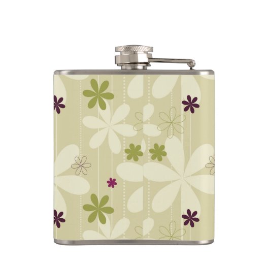 Retro Floral achtergrond Heupfles (Achterkant)