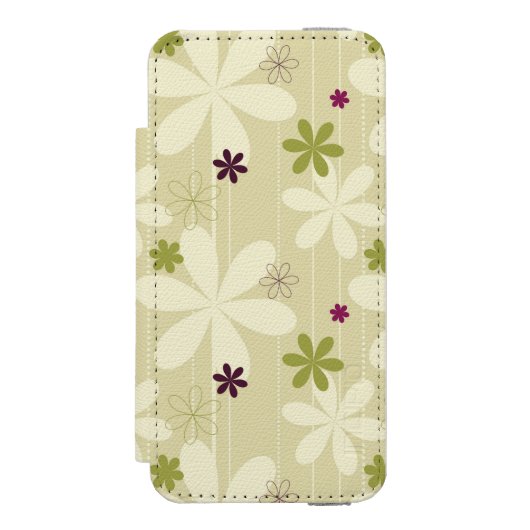 Retro Floral achtergrond Incipio iPhone Portemonnee Hoesje (Voorkant Agenda)