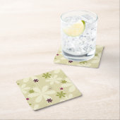 Retro Floral achtergrond Kartonnen Onderzetters (Insitu)